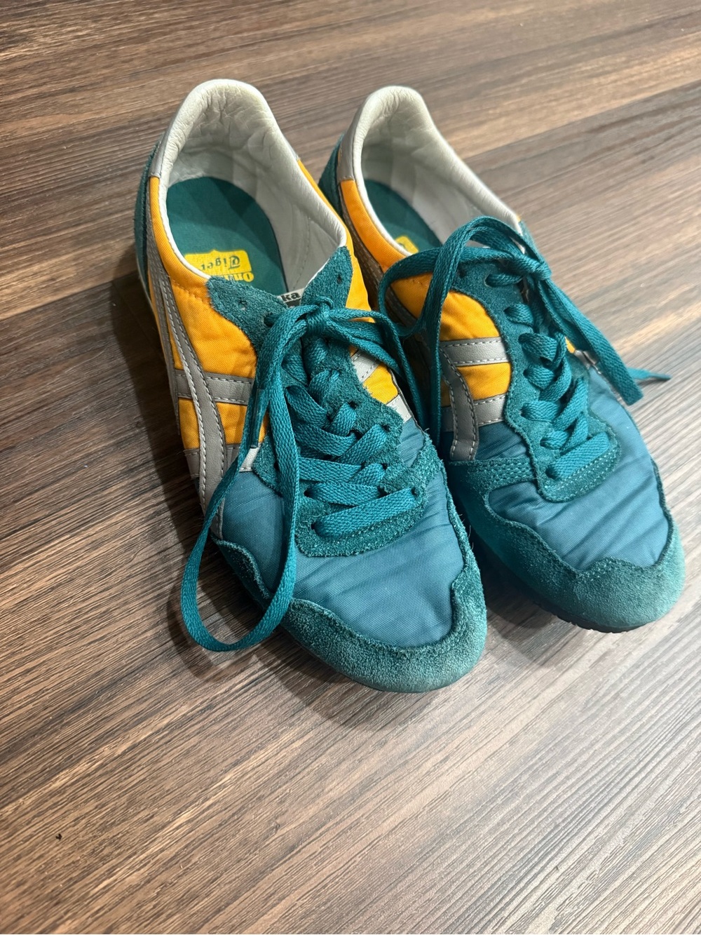 Onisuka Tiger Velvet Pine and Yellow Serrano Sneakers